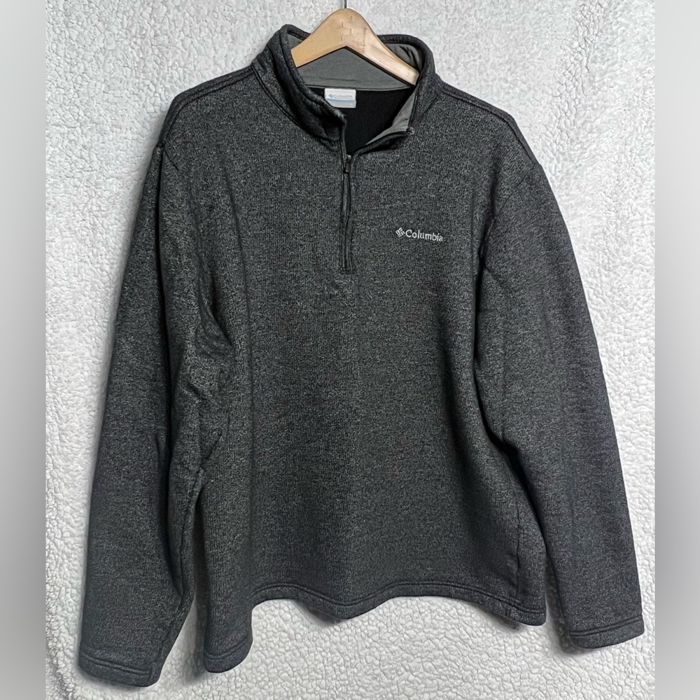 Men's Columbia Great Hart Mountain™ III Half Zip Pullover XL, AM1534 Gray/Black‎